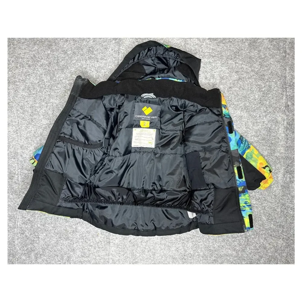 Obermeyer Kids Ski Jacket Snow Camo Print Size 2